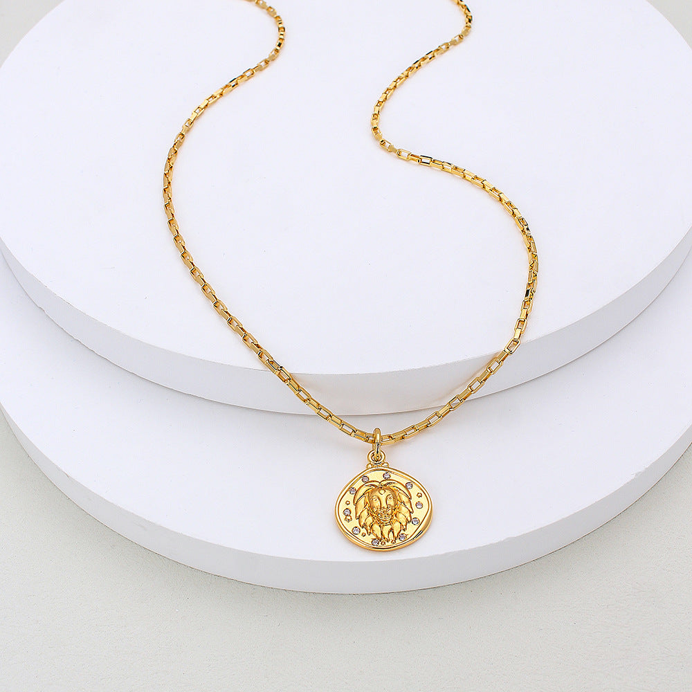 Wholesale Lion Head Pendant Copper Necklaces